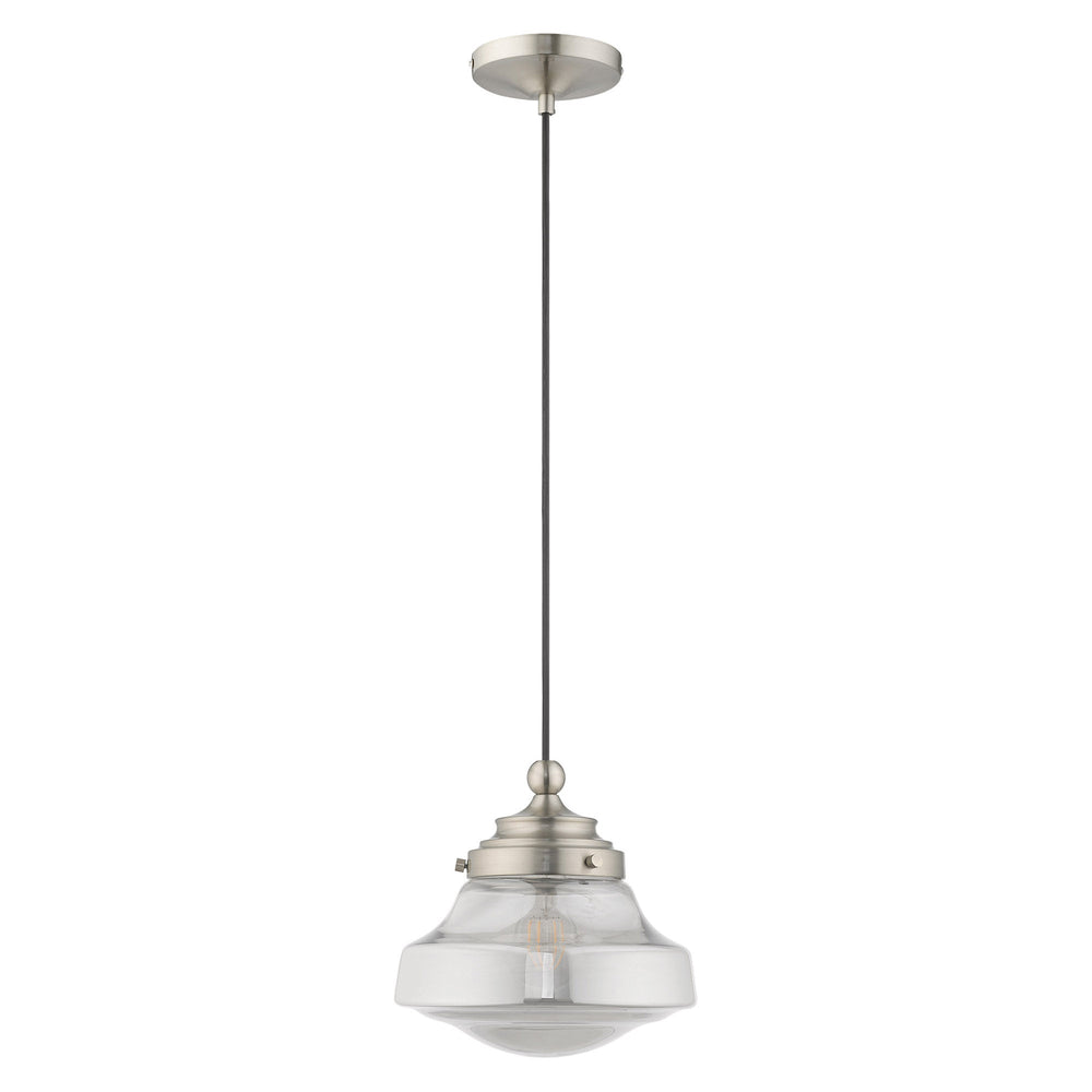##Antique Hardware## 1 Light Brushed Nickel Single Pendant