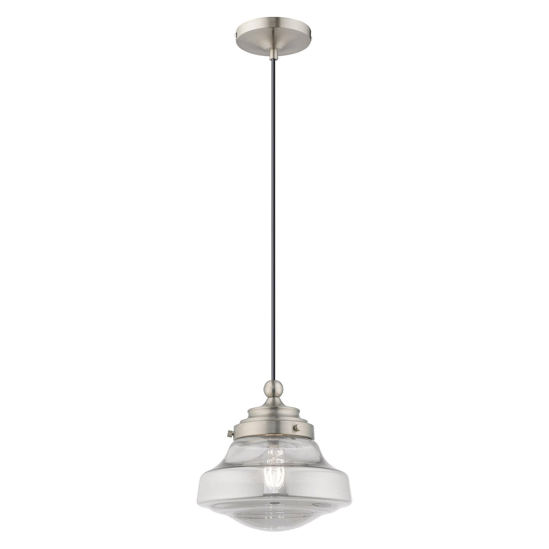##Antique Hardware## 1 Light Brushed Nickel Single Pendant