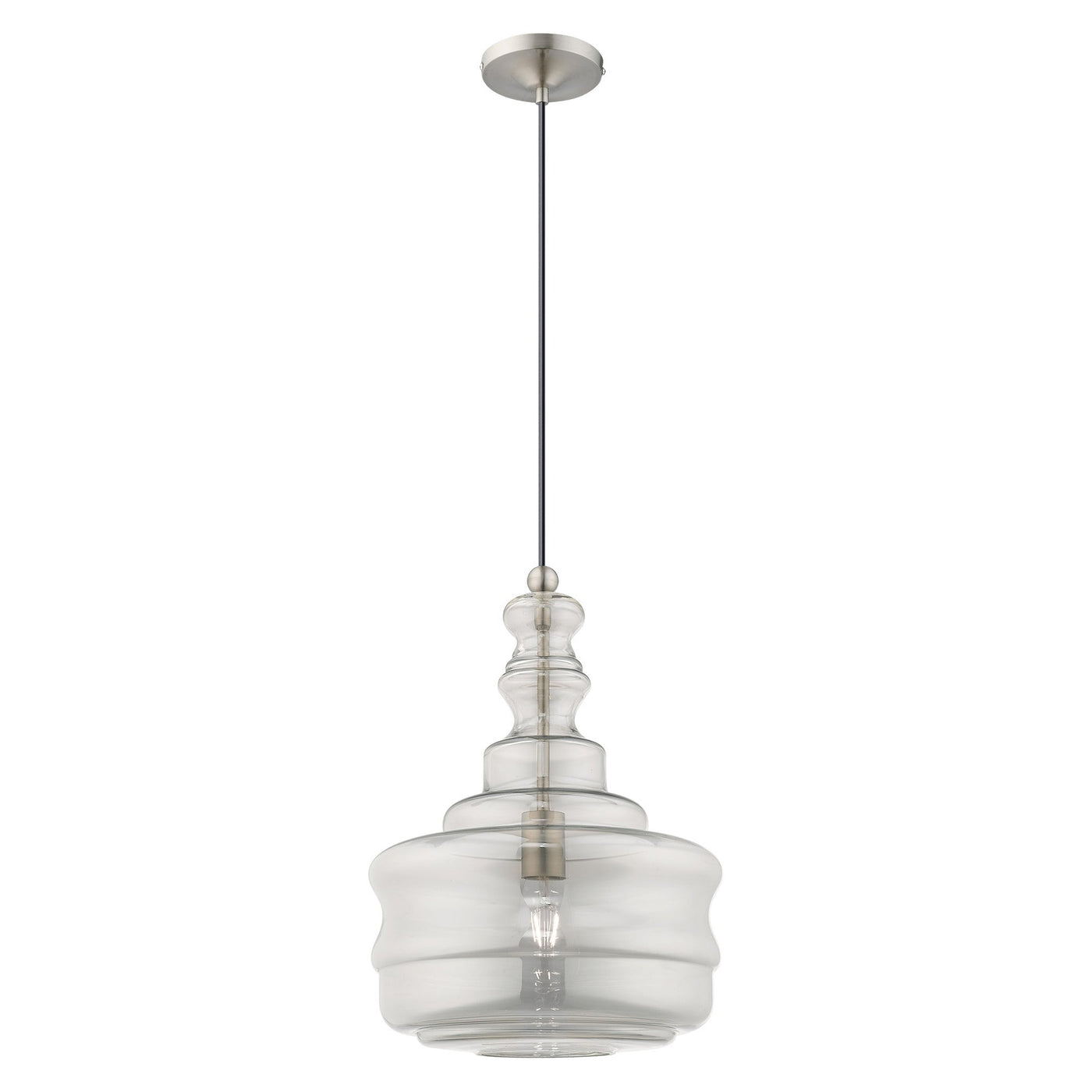 Antique Hardware 1 Light Brushed Nickel Single Pendant Pendant