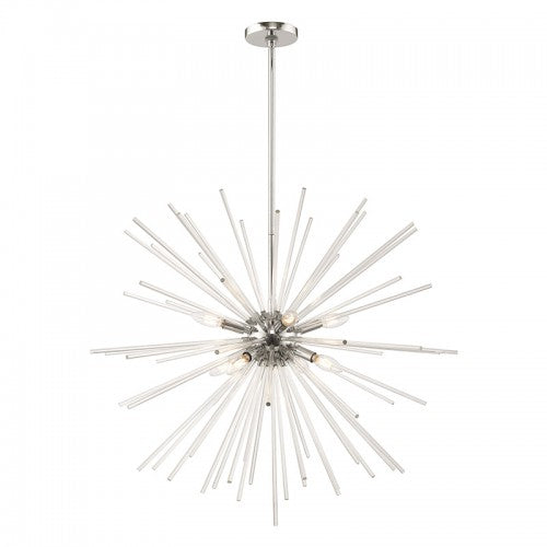 ##Antique Hardware## 8 Light Polished Chrome Pendant Chandelier