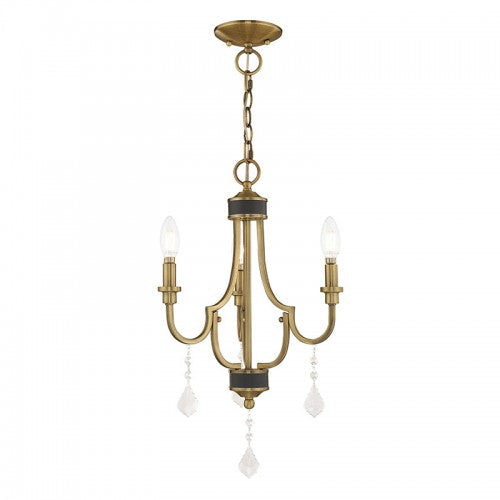 ##Antique Hardware## 3 Light Antique Brass Chandelier