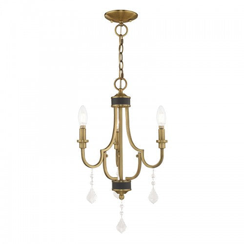 ##Antique Hardware## 3 Light Antique Brass Chandelier