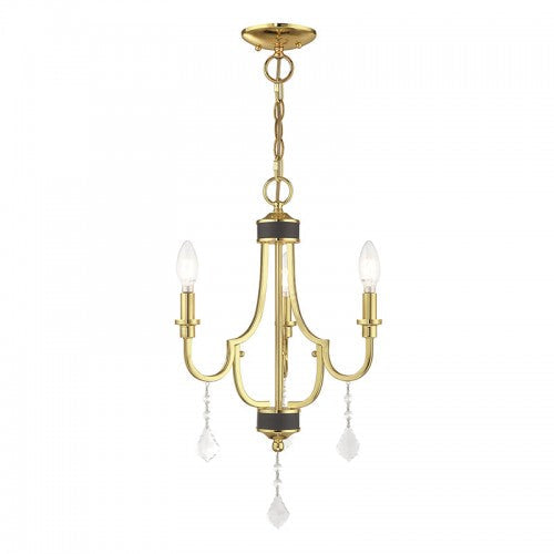 ##Antique Hardware## 3 Light Polished Brass Chandelier