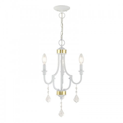 ##Antique Hardware## 3 Light White Chandelier