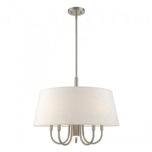 ##Antique Hardware## 6 Light Brushed Nickel Pendant Chandelier