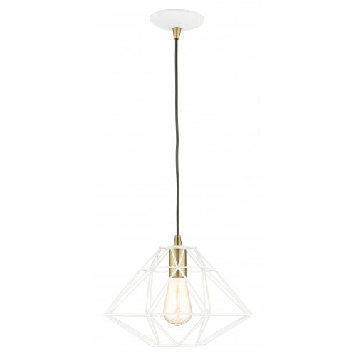 ##Antique Hardware## 1 Light White Pendant