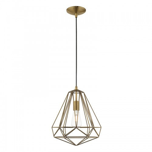 ##Antique Hardware## 1 Light Antique Brass Single Pendant
