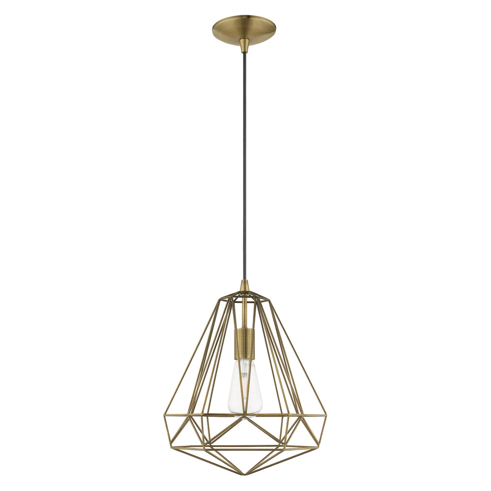 ##Antique Hardware## 1 Light Antique Brass Single Pendant