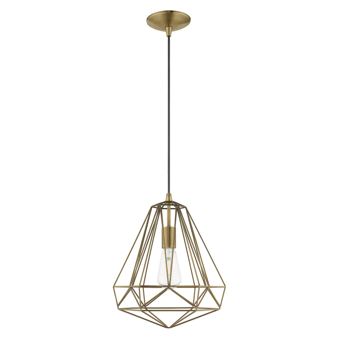 ##Antique Hardware## 1 Light Antique Brass Single Pendant