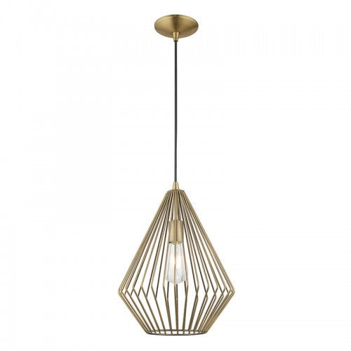 ##Antique Hardware## 1 Light Antique Brass Single Pendant