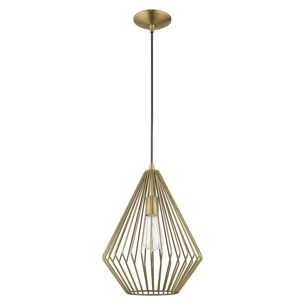 ##Antique Hardware## 1 Light Antique Brass Single Pendant