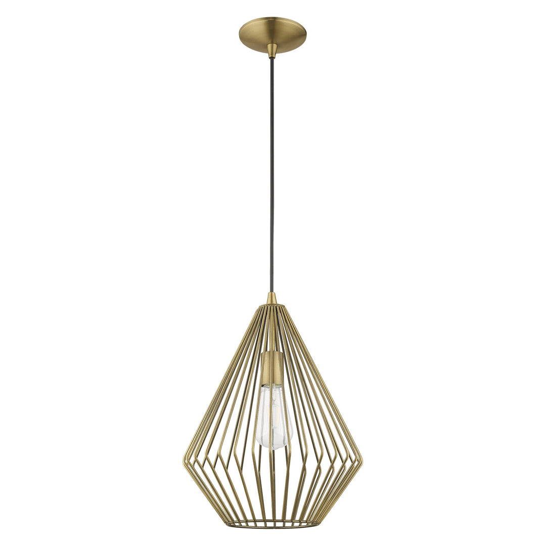 ##Antique Hardware## 1 Light Antique Brass Single Pendant
