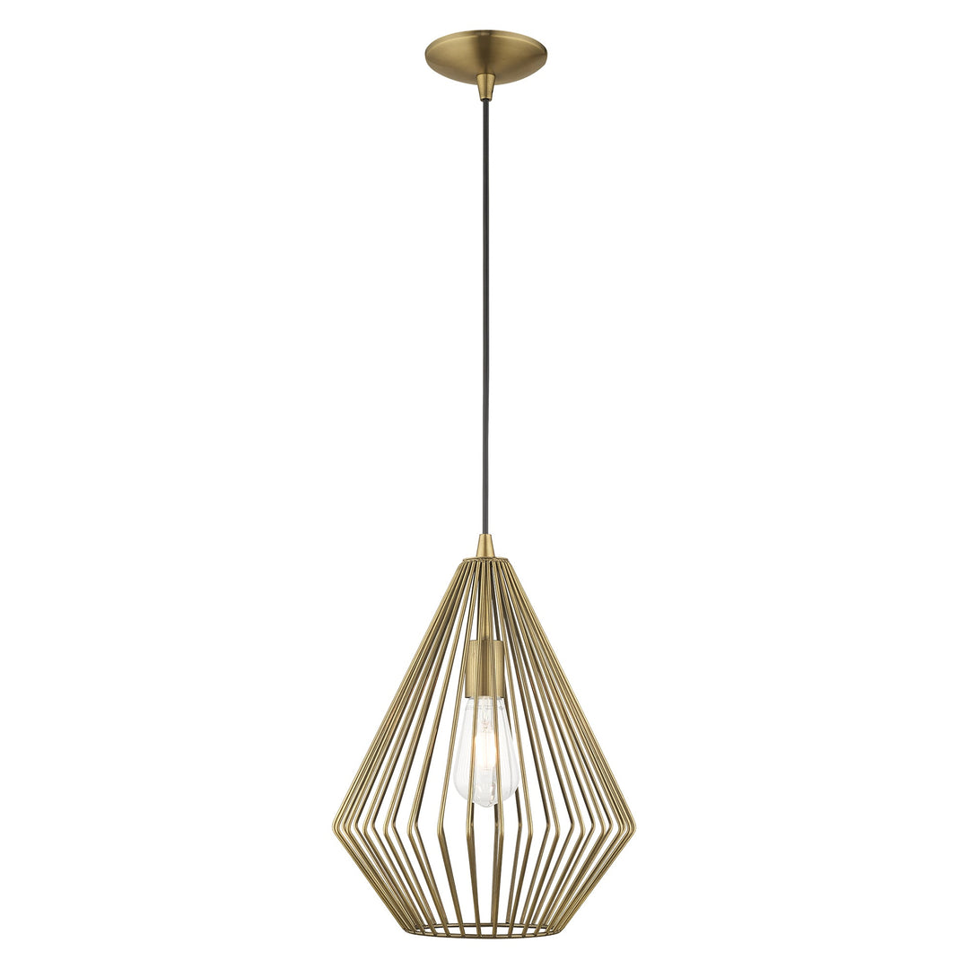 ##Antique Hardware## 1 Light Antique Brass Single Pendant