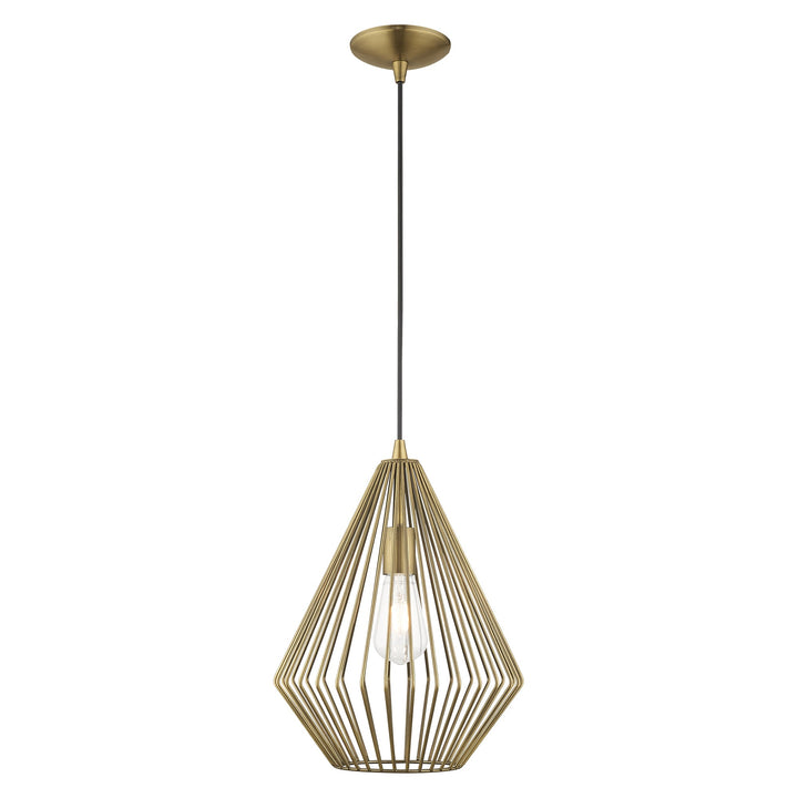 ##Antique Hardware## 1 Light Antique Brass Single Pendant