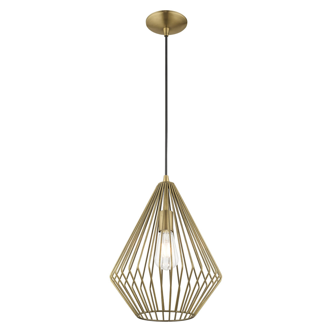 ##Antique Hardware## 1 Light Antique Brass Single Pendant
