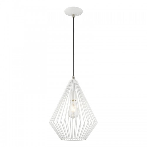 ##Antique Hardware## 1 Light White Single Pendant