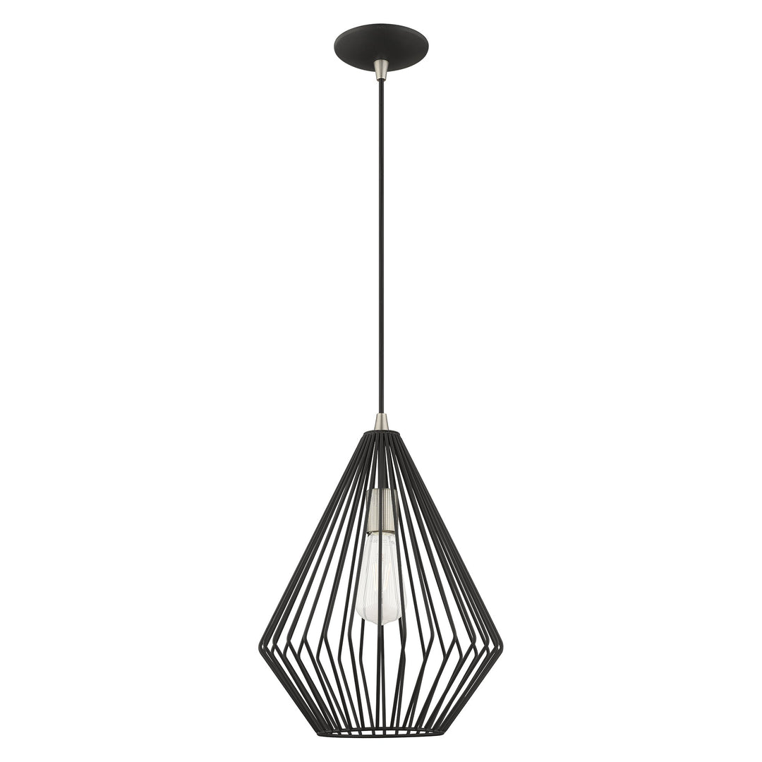 ##Antique Hardware## 1 Light Black Single Pendant