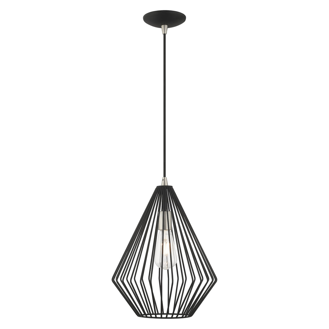 ##Antique Hardware## 1 Light Black Single Pendant