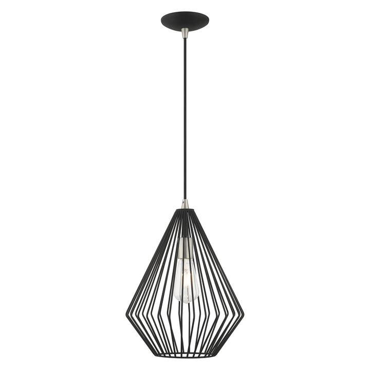 ##Antique Hardware## 1 Light Black Single Pendant