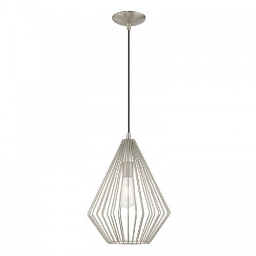 ##Antique Hardware## 1 Light Brushed Nickel Single Pendant