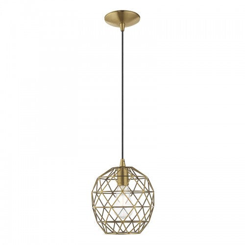 ##Antique Hardware## 1 Light Antique Brass Single Pendant