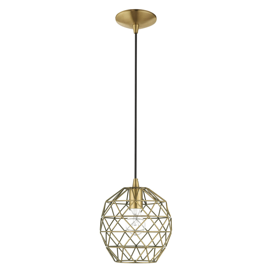 ##Antique Hardware## 1 Light Antique Brass Single Pendant
