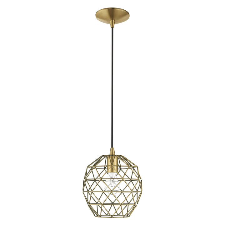 ##Antique Hardware## 1 Light Antique Brass Single Pendant