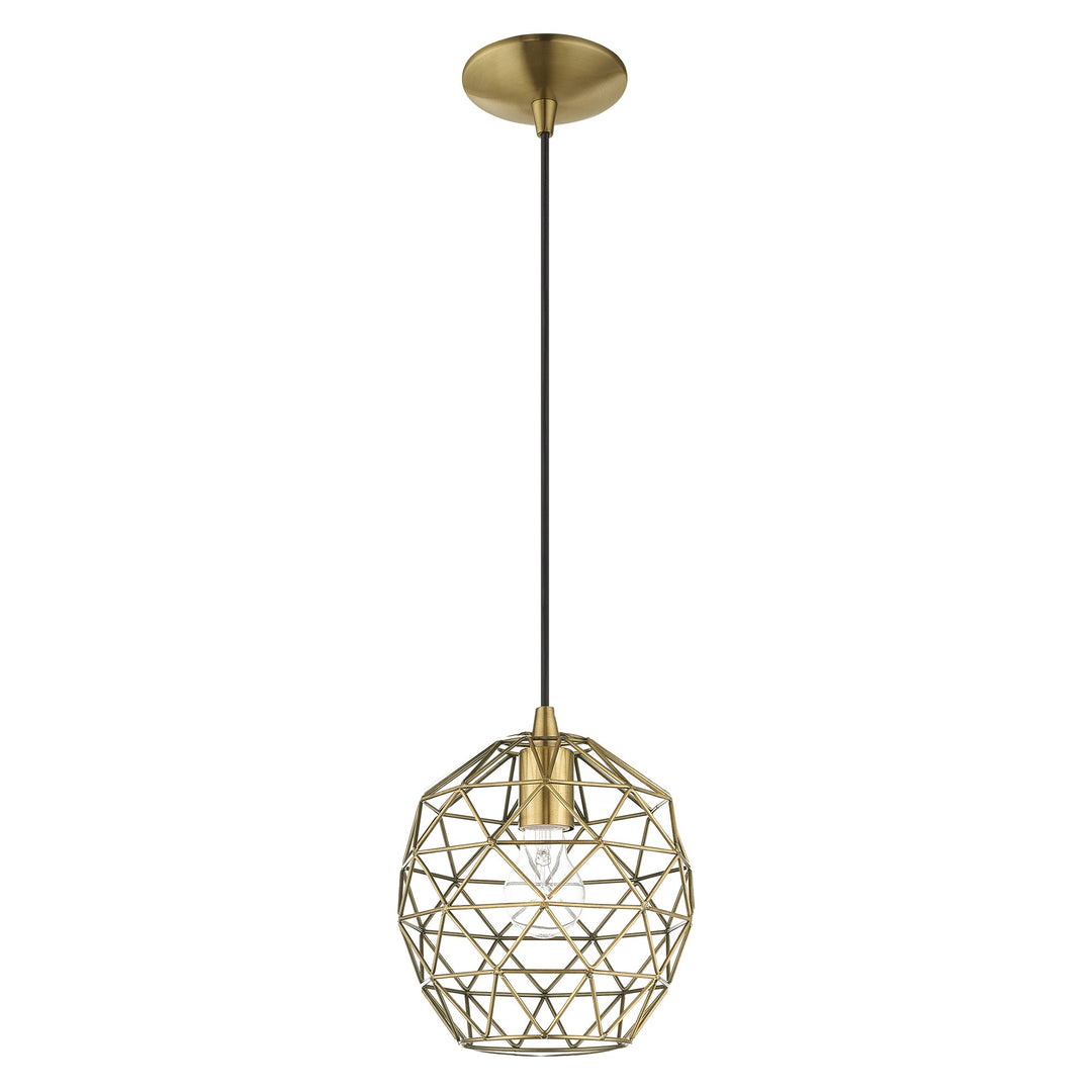 ##Antique Hardware## 1 Light Antique Brass Single Pendant
