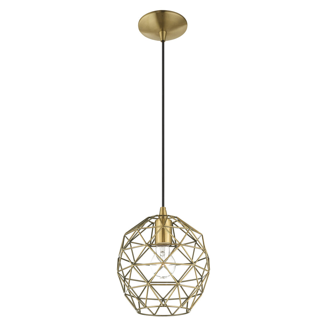##Antique Hardware## 1 Light Antique Brass Single Pendant