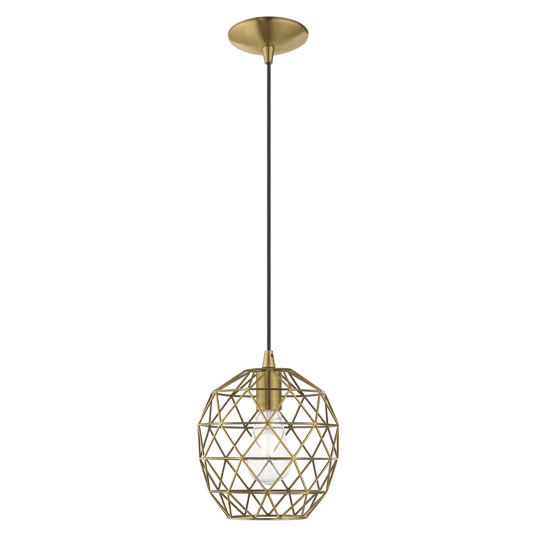 ##Antique Hardware## 1 Light Antique Brass Single Pendant