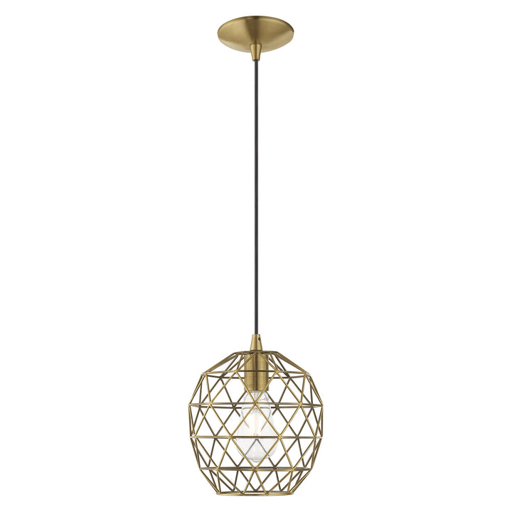 ##Antique Hardware## 1 Light Antique Brass Single Pendant