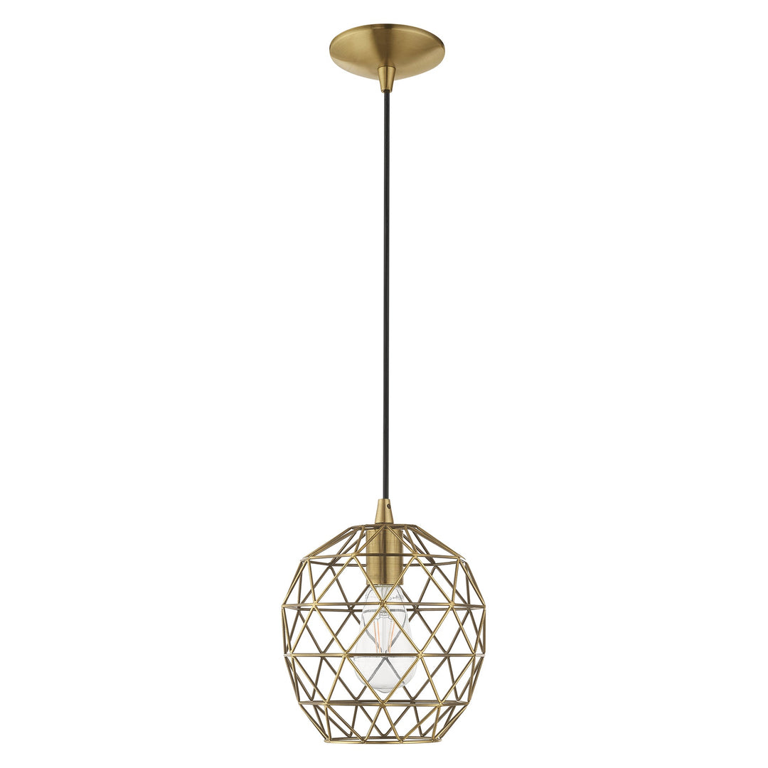 ##Antique Hardware## 1 Light Antique Brass Single Pendant
