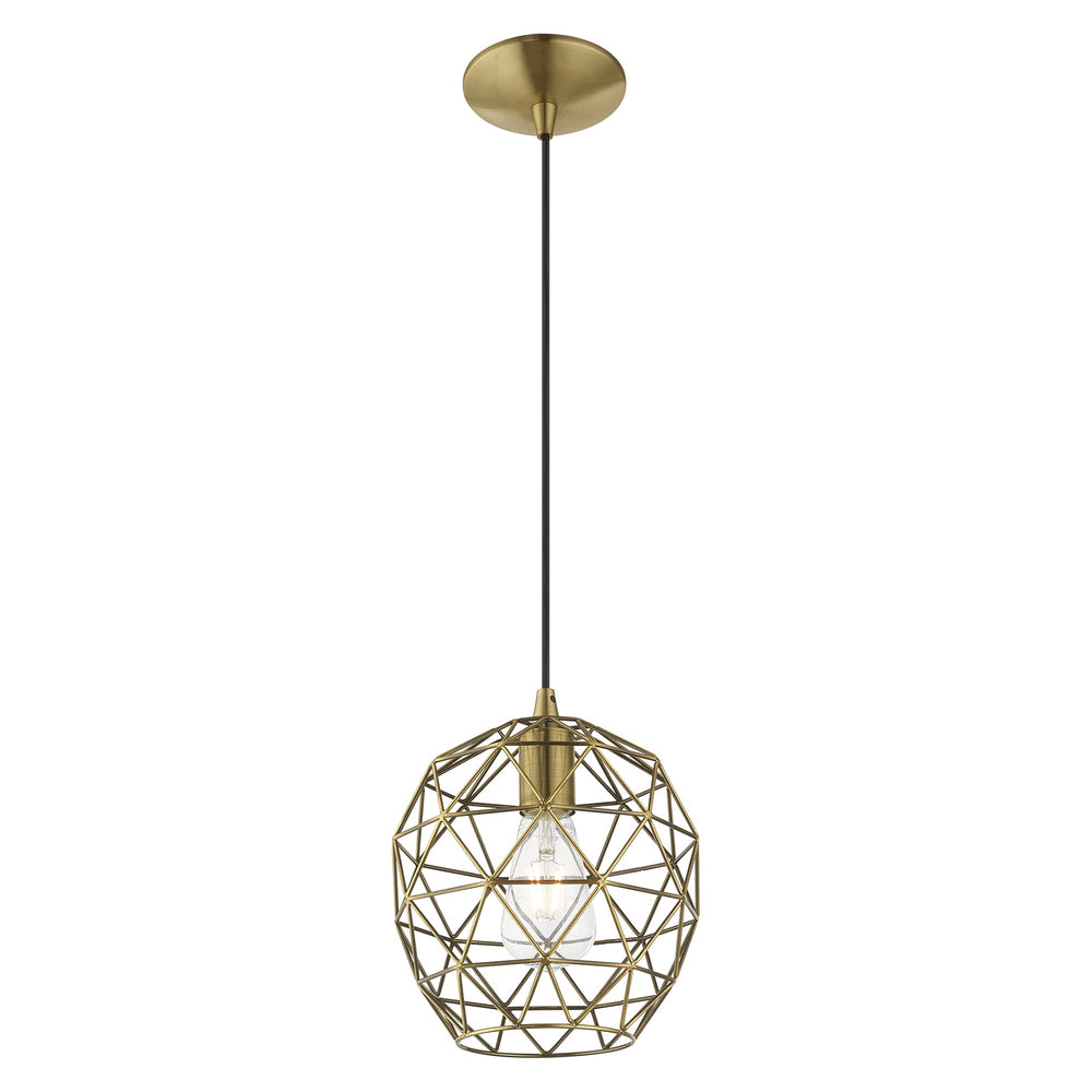 ##Antique Hardware## 1 Light Antique Brass Single Pendant