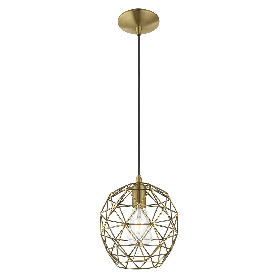 ##Antique Hardware## 1 Light Antique Brass Single Pendant