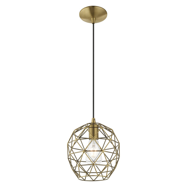 ##Antique Hardware## 1 Light Antique Brass Single Pendant
