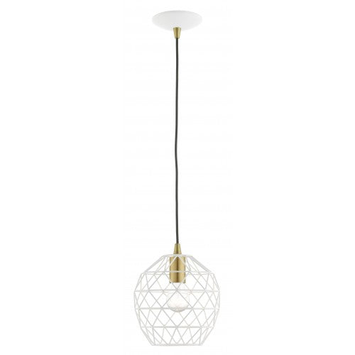 ##Antique Hardware## 1 Light White Pendant