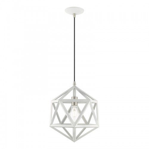 ##Antique Hardware## 1 Light White Single Pendant