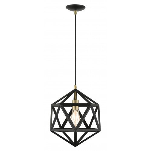 Antique Hardware 1 Light Textured Black Pendant Pendant