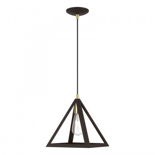 ##Antique Hardware## 1 Light Bronze with Antique Brass Accents Pendant