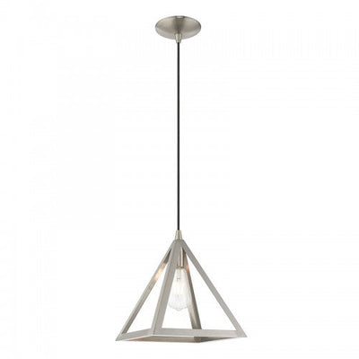 Antique Hardware 1 Light Brushed Nickel Single Pendant Pendant