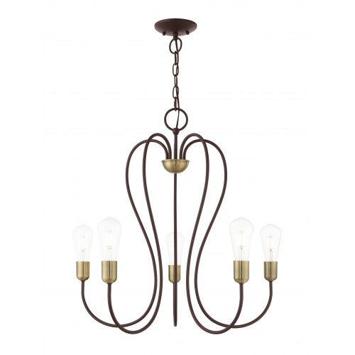 ##Antique Hardware## 5 Light Bronze Chandelier