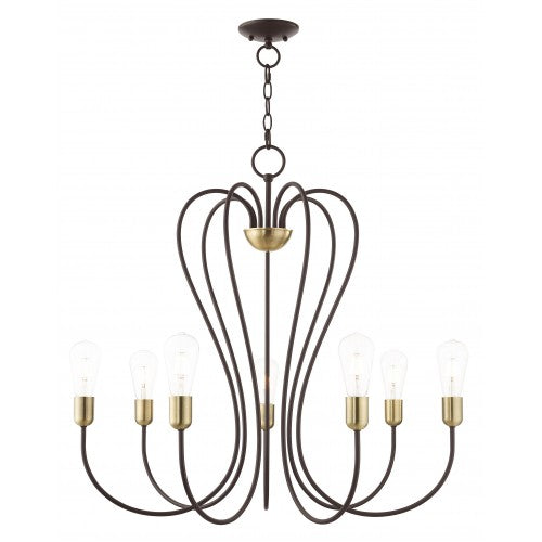 ##Antique Hardware## 7 Light Bronze Chandelier