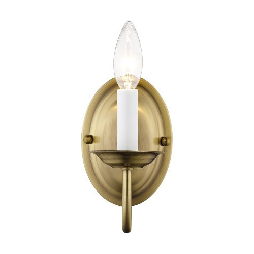 ##Antique Hardware## 1 Light Antique Brass Wall Sconce
