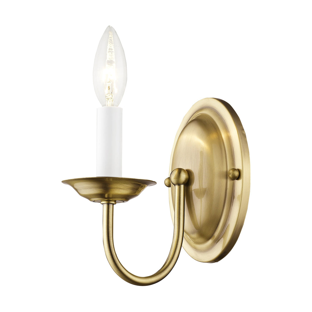 ##Antique Hardware## 1 Light Antique Brass Wall Sconce