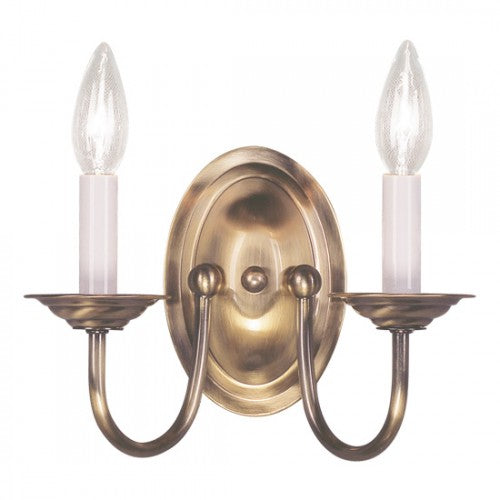 ##Antique Hardware## 2 Light Antique Brass Wall Sconce