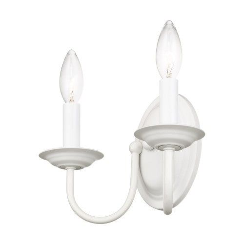 ##Antique Hardware## 2 Light White Wall Sconce