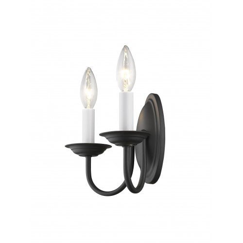 ##Antique Hardware## 2 Light Black Wall Sconce