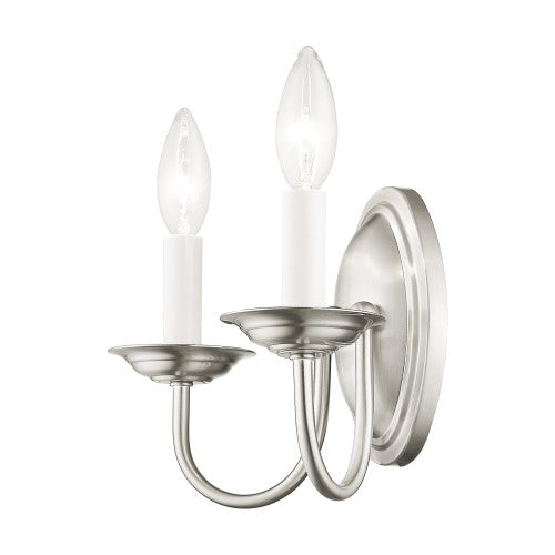 ##Antique Hardware## 2 Light Brushed Nickel Wall Sconce