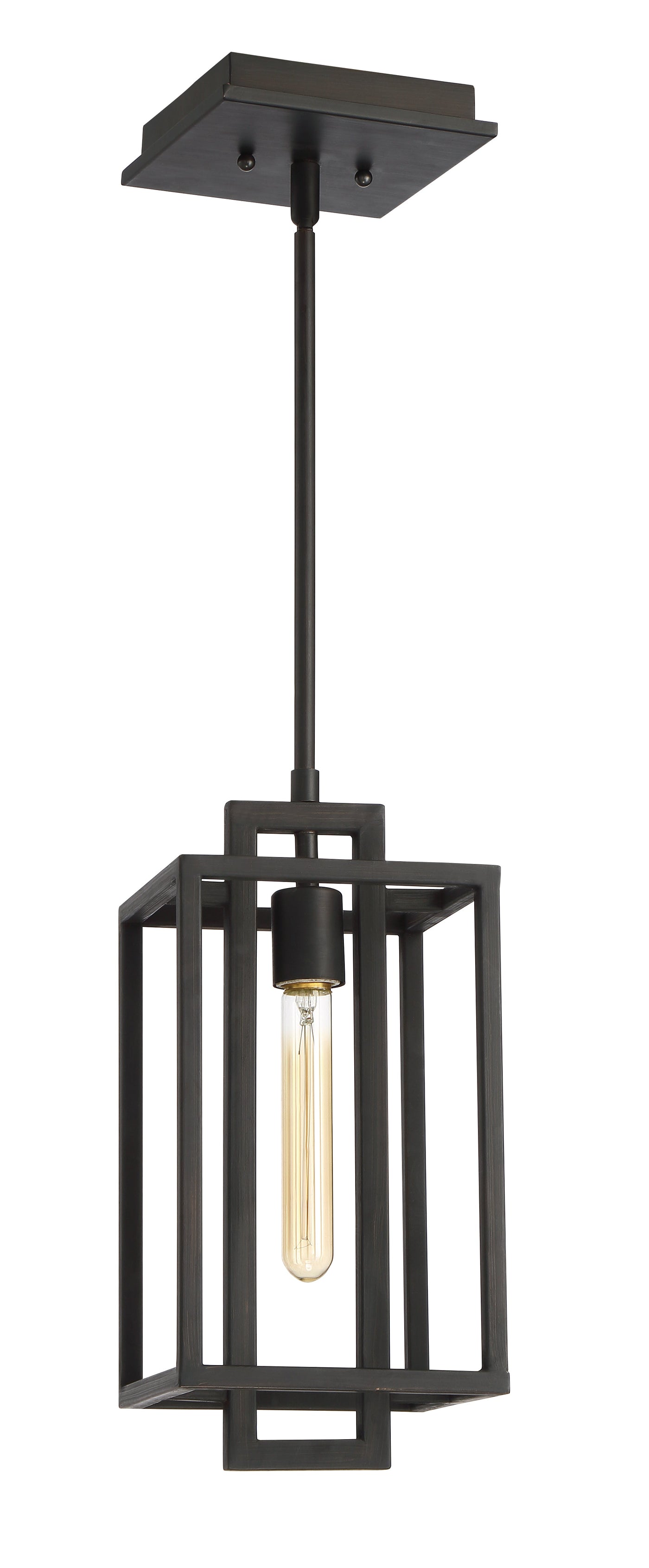 ##Antique Hardware## Cubic 1 Light Pendant in Aged Bronze Brushed