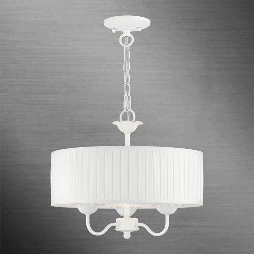 ##Antique Hardware## 3 Light White Pendant Chandelier